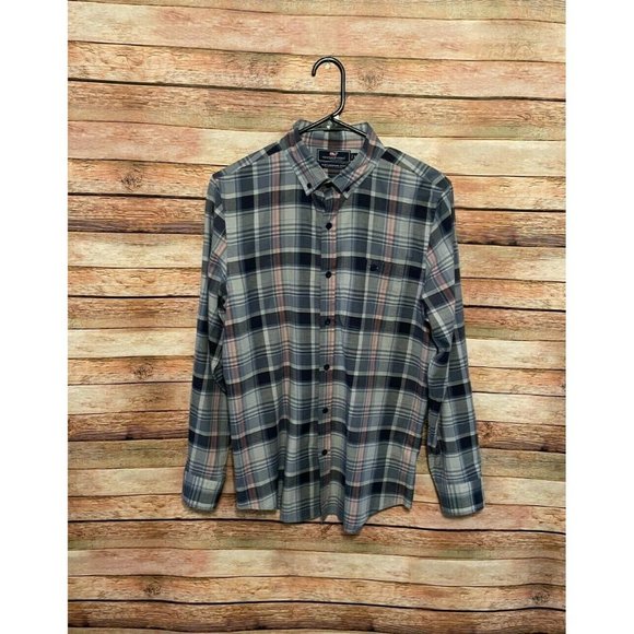 Vineyard Vines Other - Vineyard Vines Shirt Small Slim Fit Longshore Button Down Gray Blue Plaid